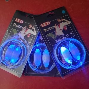 Led shoe laces set of 3 pair blue